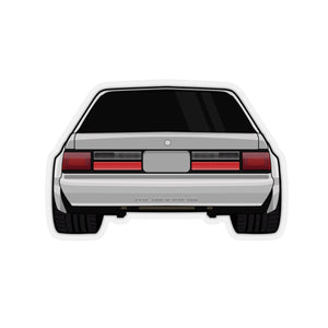 88-93 Notchback Silver Sticker (Rear) - 5ohNation