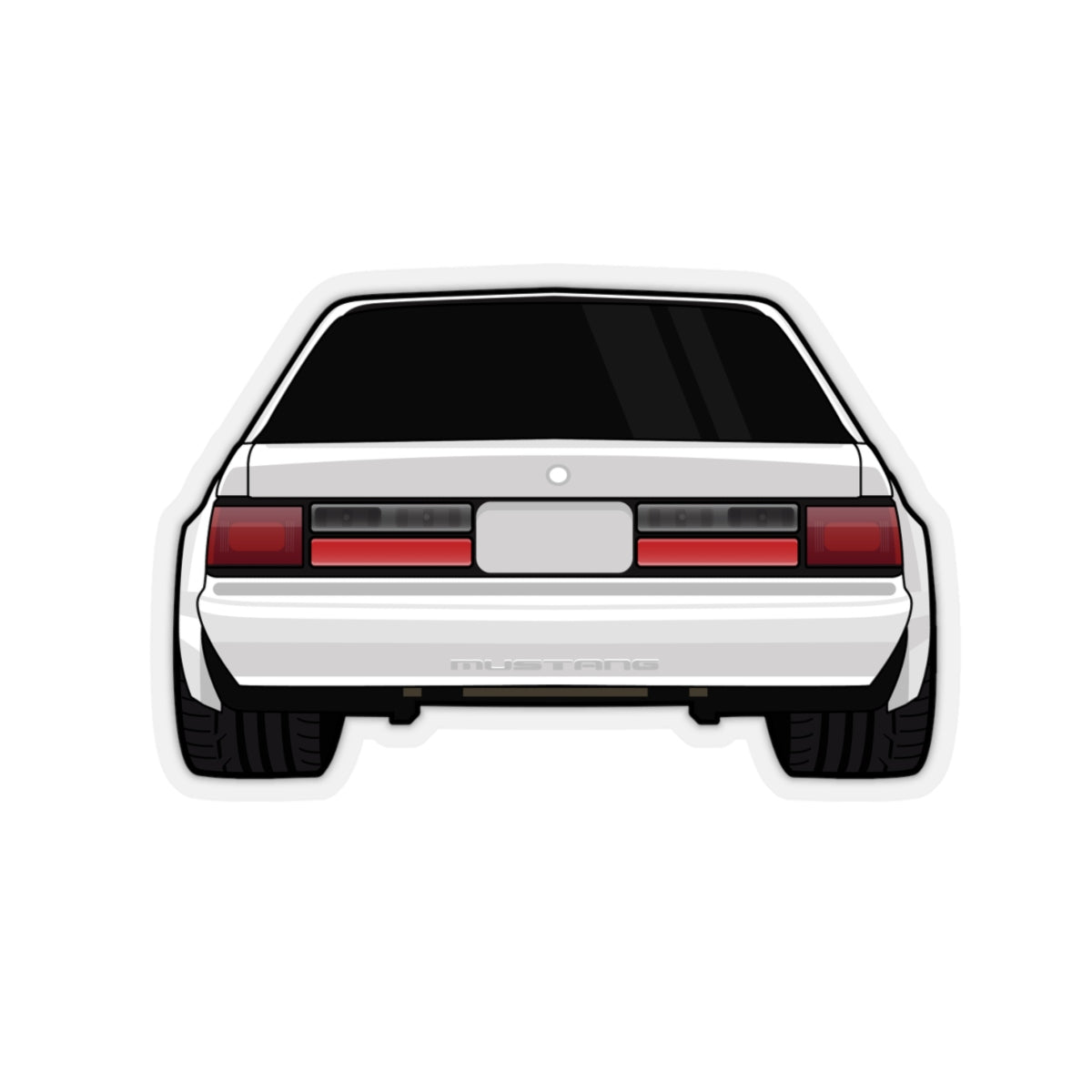 88-93 Notchback White Sticker (Rear) - 5ohNation